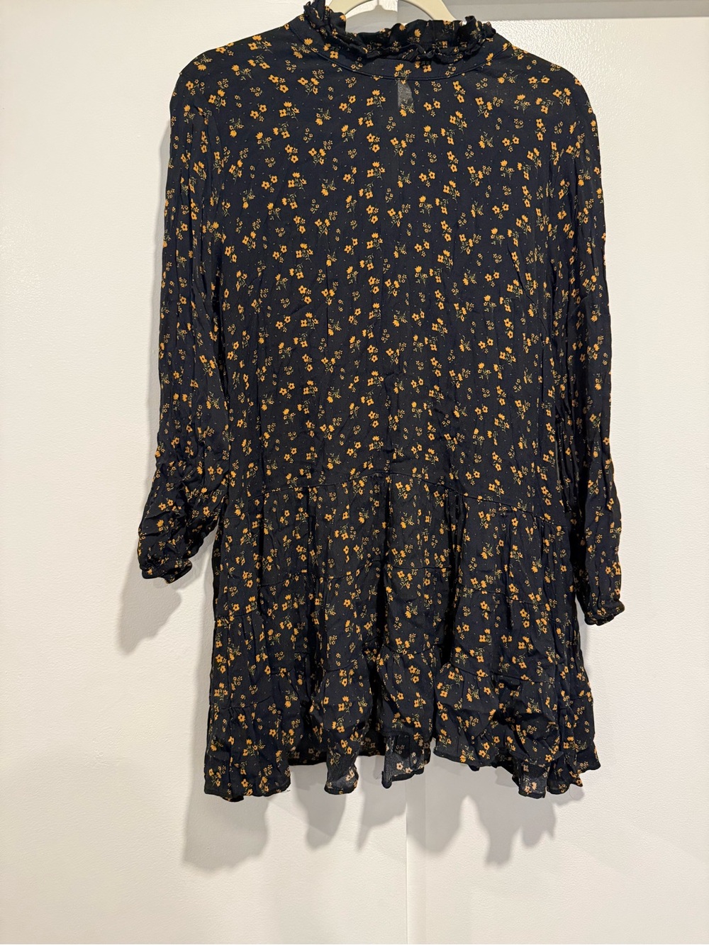 ZARA Navy Dress with Yellow Floral Print size XL